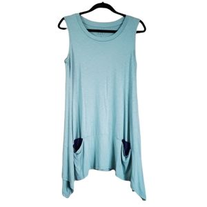 LOGO Lori Goldstein Teal Short Sleeve Top M